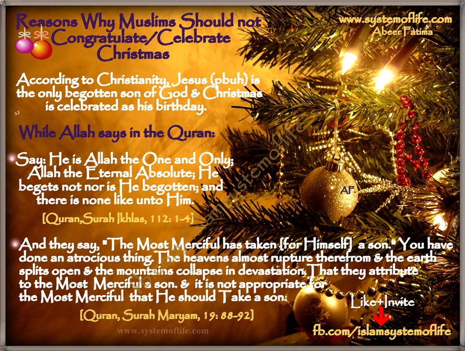 Prohibition Celebrating Kuffar Festivals like Christmas | Islam